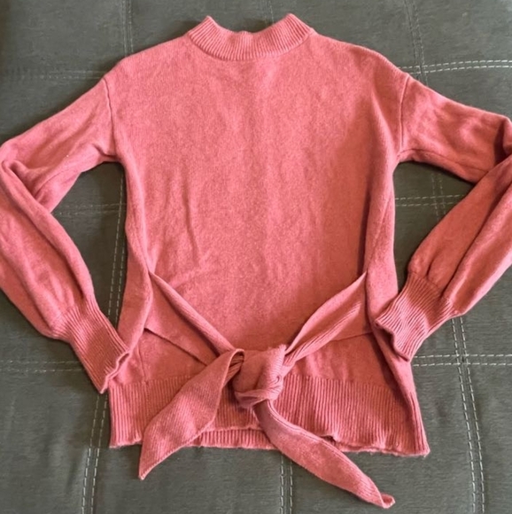 Halogen x Atlantic Pacific Mauve Cashmere Blend Mock Turtle Neck Sweater X-Small - Picture 1 of 5